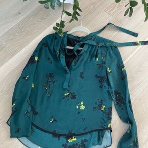 Proenza Schouler Silk Blouse, US4, Green